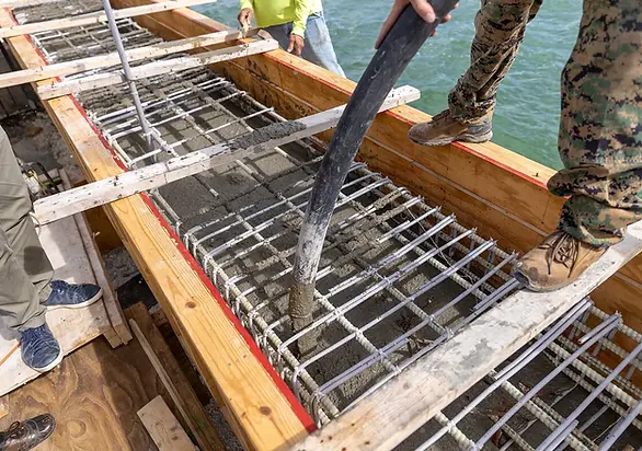 MST Bar's DFiberglass rebar being used to repair a bridge.