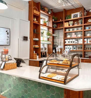 Commercial countertop installation in a retail and hospitality-style service area