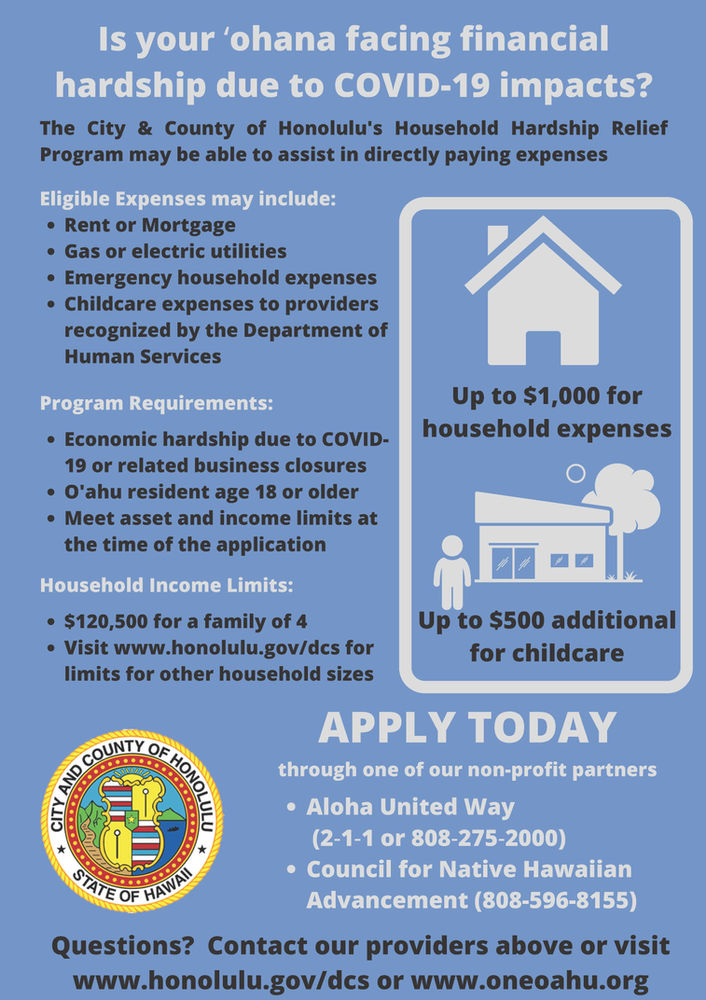 COVID19 household hardship relief fund program