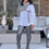 Thumbnail: Vegan Leather Pants - Grey
