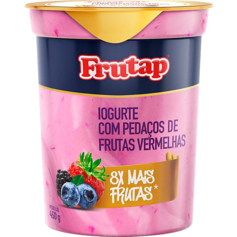 IOGURTE PEDACOS FRUTAS VERMELHAS COPO FRUTAP 12X450G