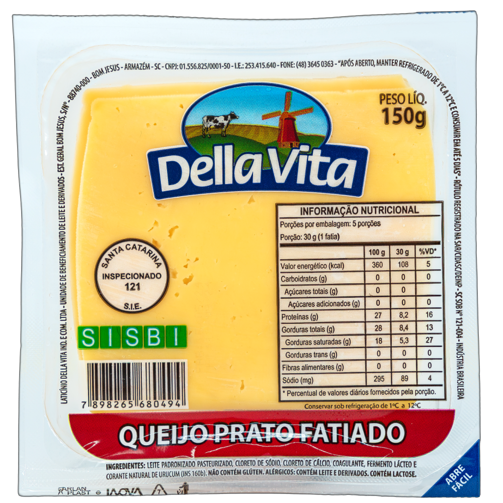 QUEIJO PRATO FAT. TERM. DELLA VITA 8X20X150G