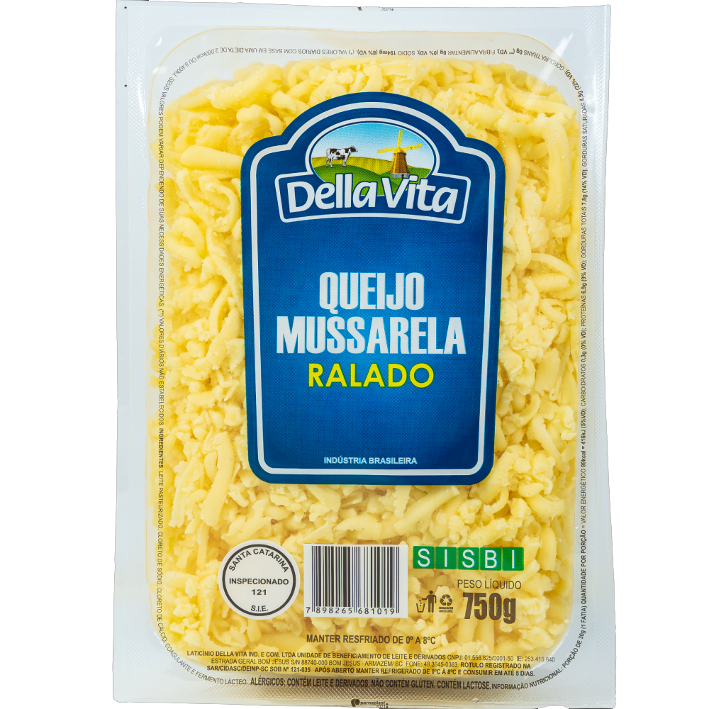 QUEIJO MUSSARELA RALADO DELLA VITA 750G