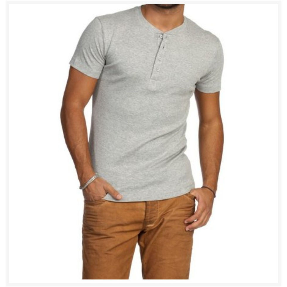 Miniatura: Kit 2 Camiseta Henley Canelado Masculina 4 Botões Slim M Curta