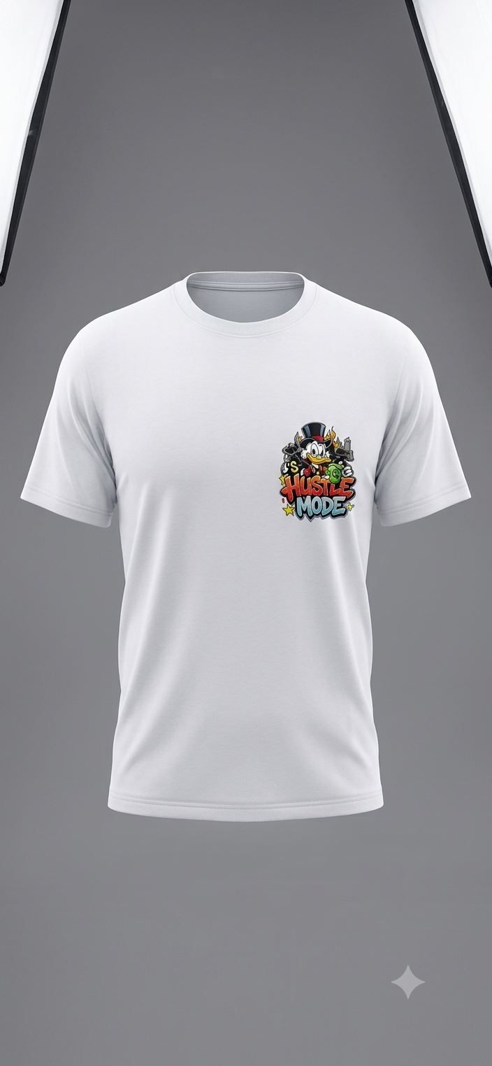 Camiseta branca "Hustle Mode"
