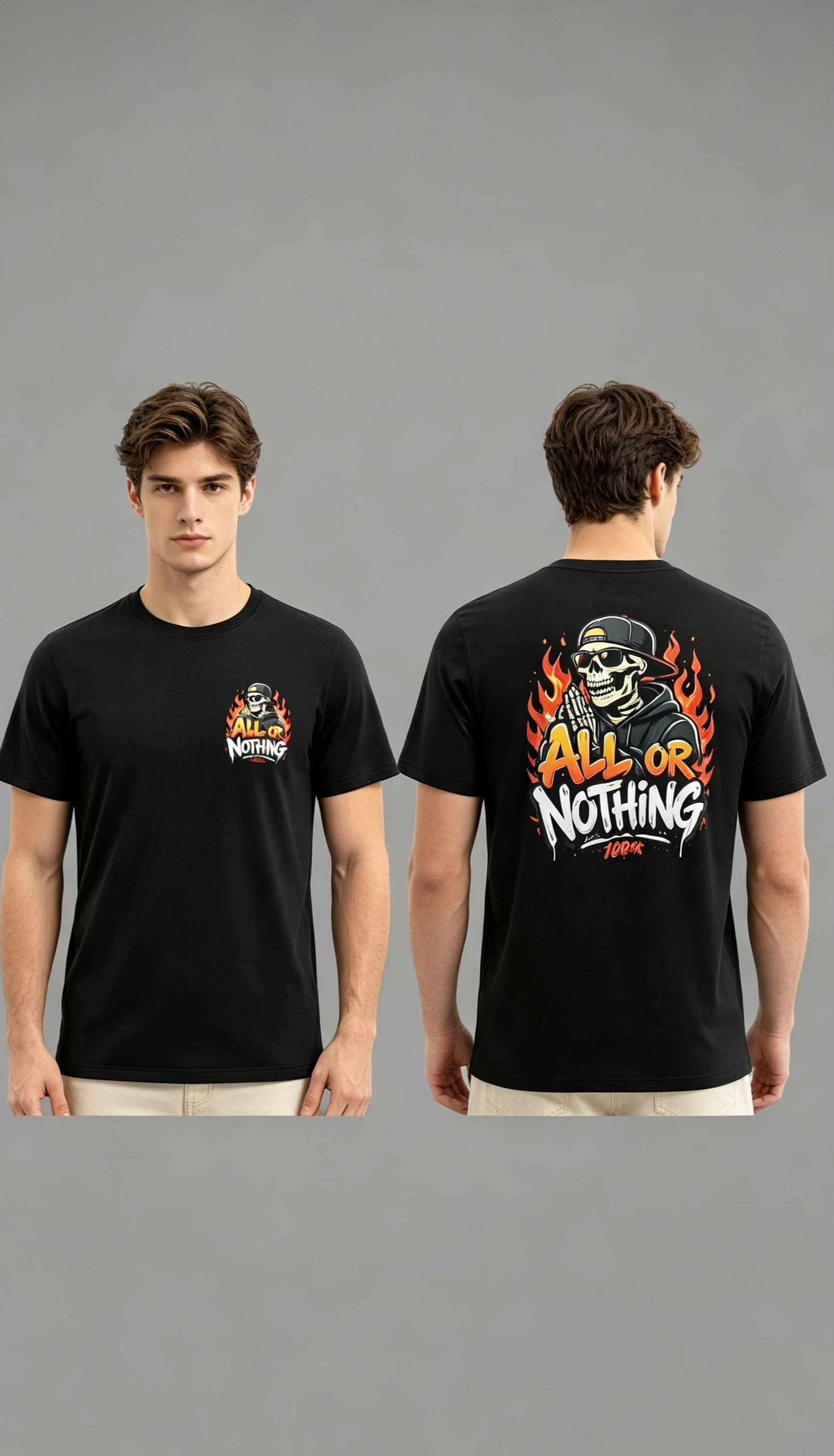 Camiseta Preta "ALL OR NOTHING" -