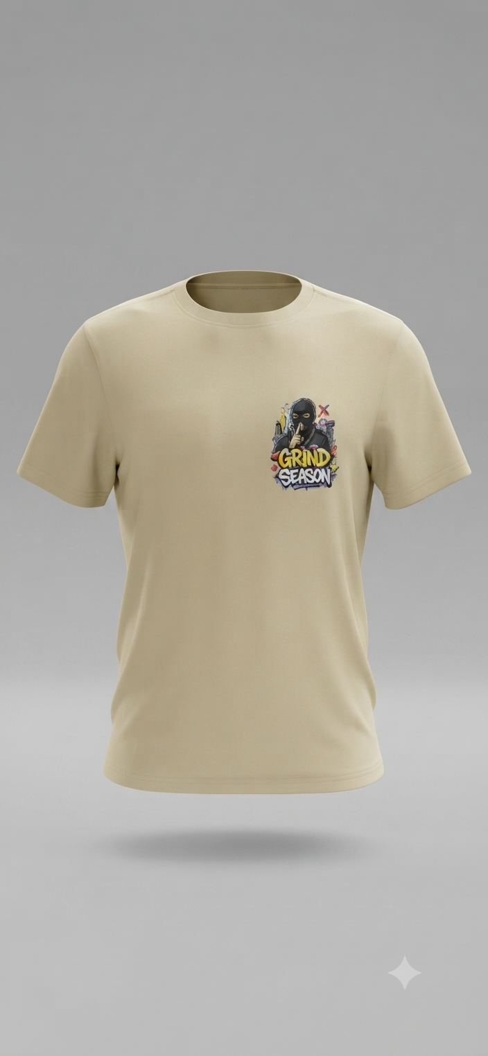 Camiseta Bege "Grind Season"