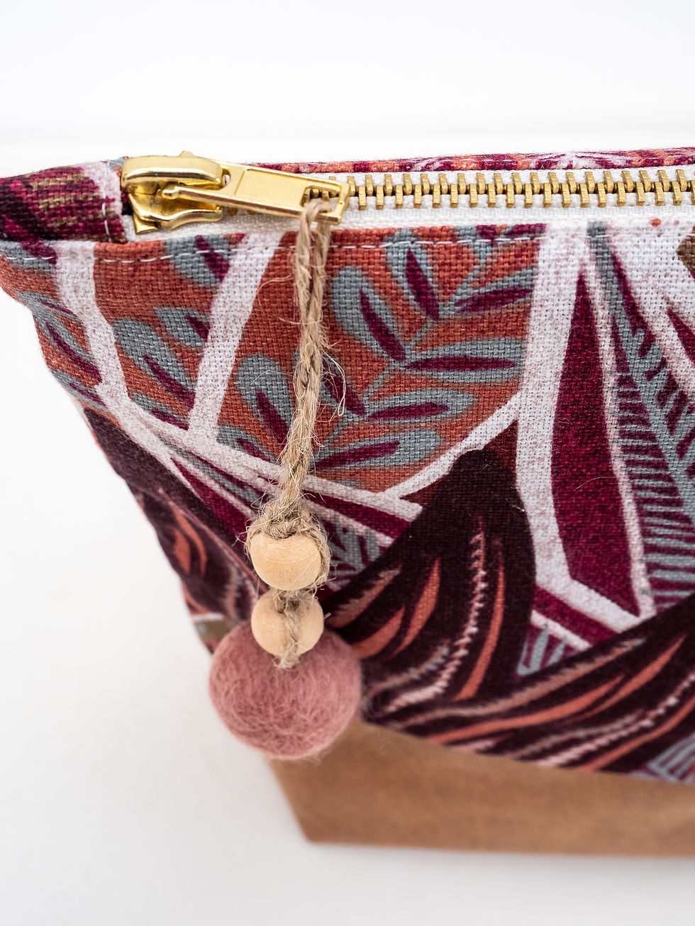 Miniature : Pochette imprimée "végétal" framboise