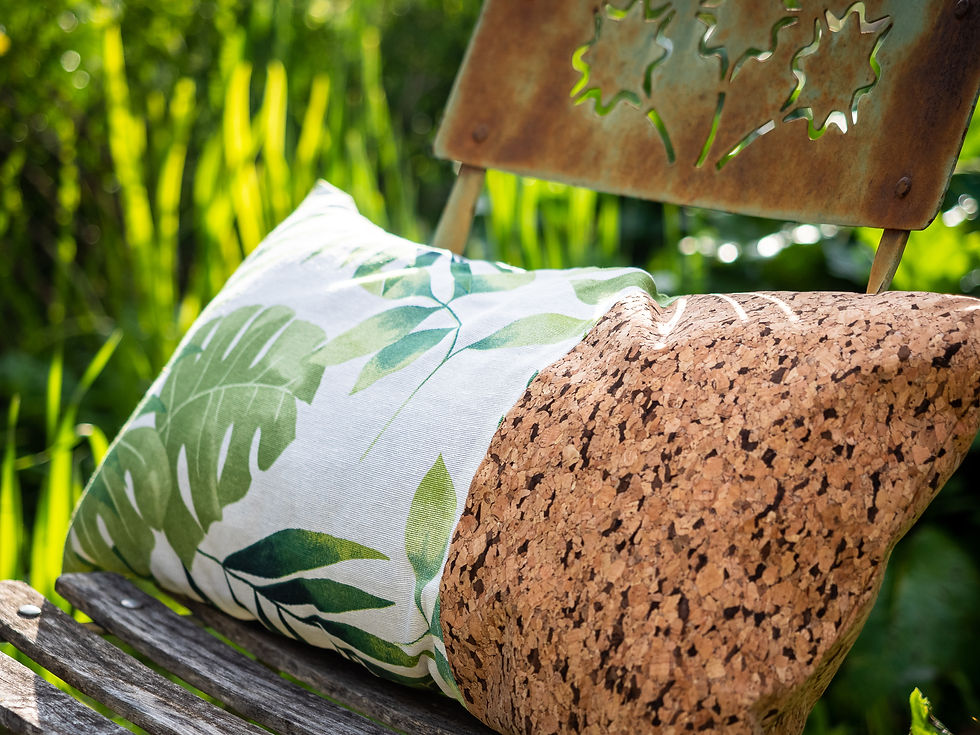 Miniature : Coussin imprimé "feuilles" et liège