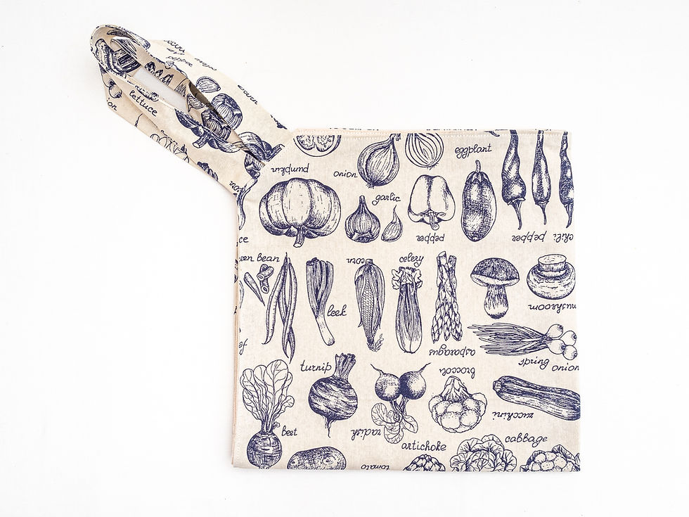 Miniature : Sac à tarte imprimé "légumes" écru