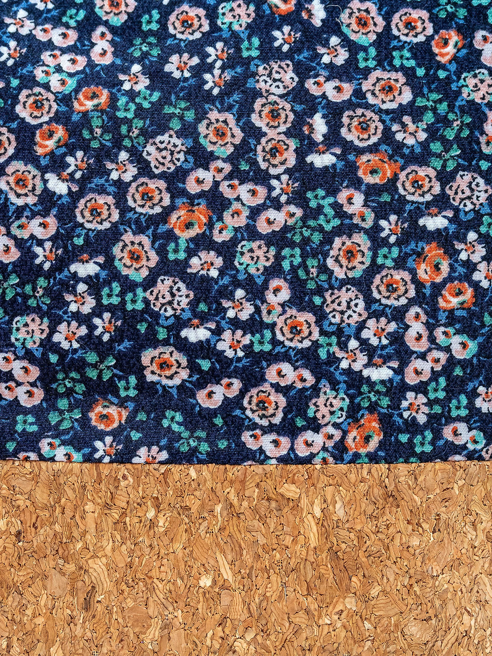 Miniature : Pochette imprimée "petites fleurs" bleu nuit