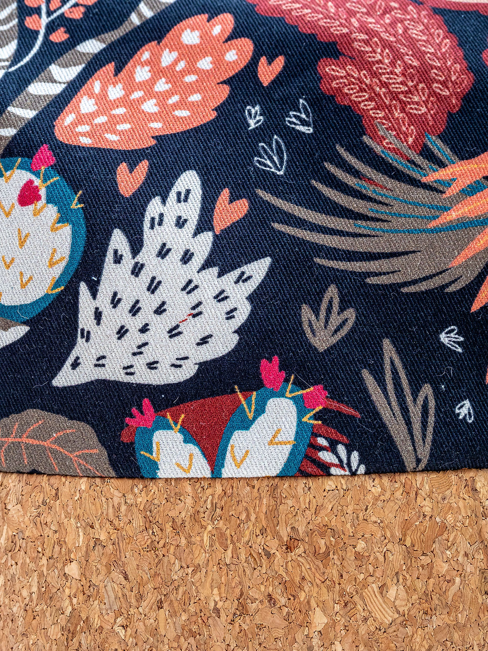 Miniature : Pochette imprimée "végétal" noir