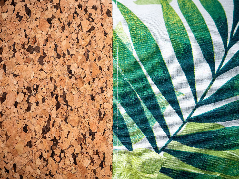 Miniature : Coussin imprimé "feuilles" et liège