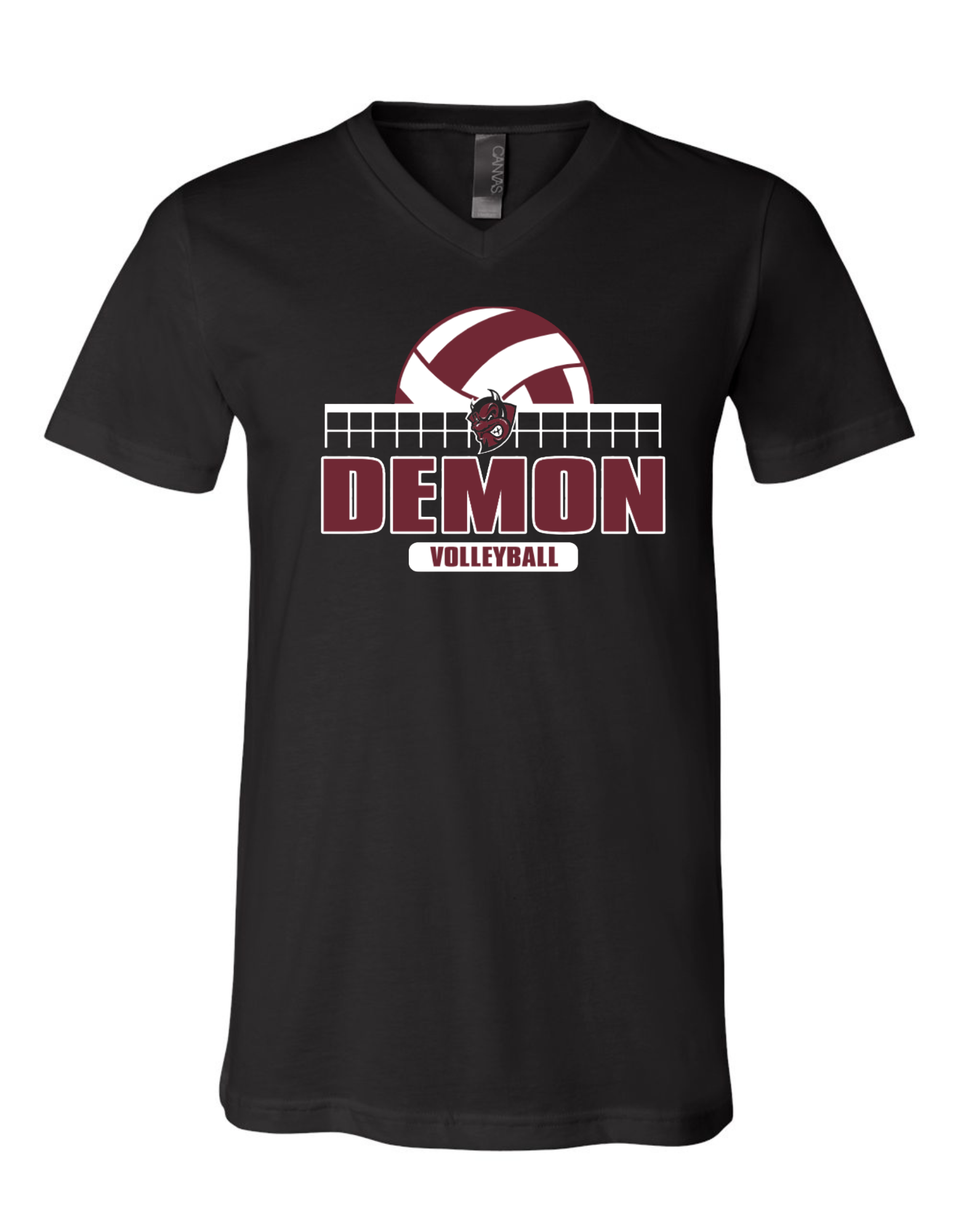 Demon Volleyball Vneck Tee