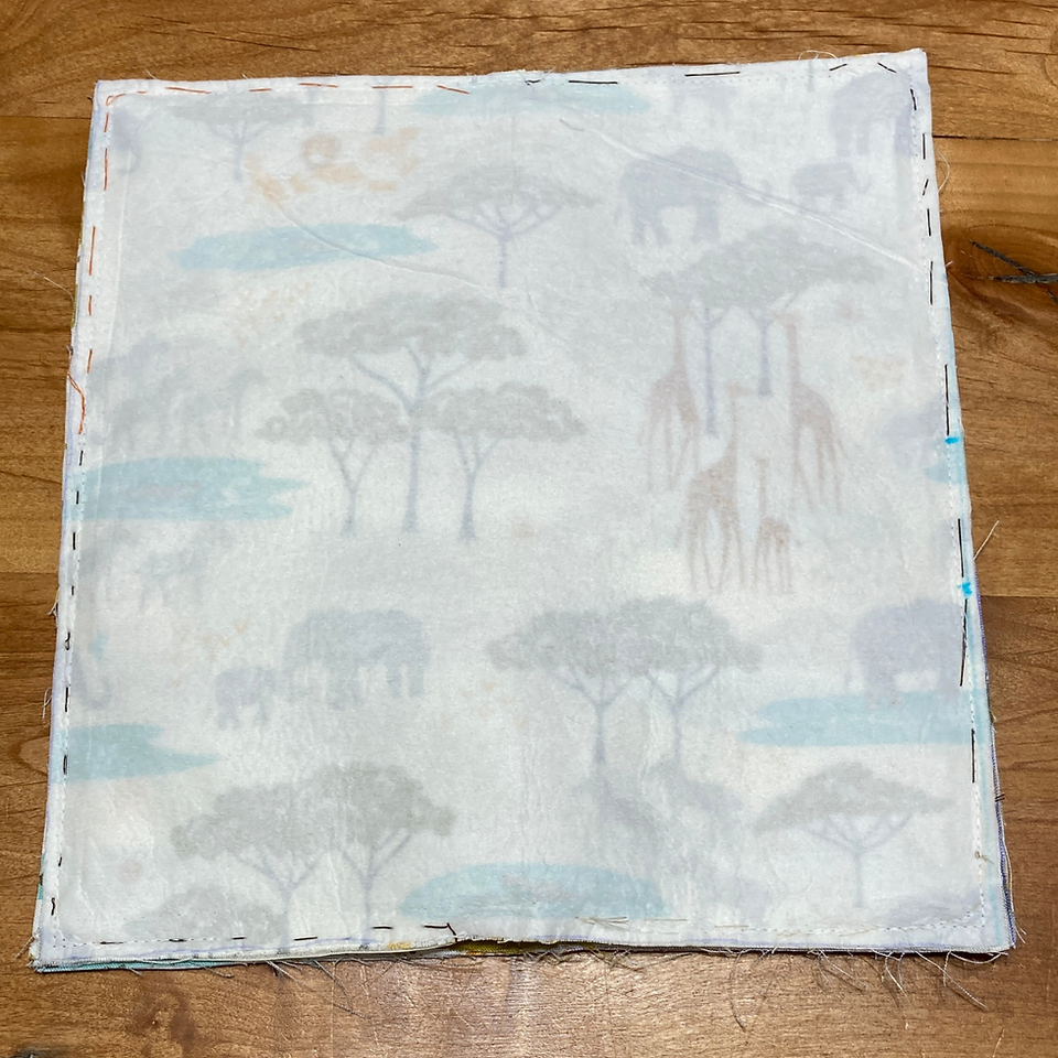 back view of sewing project