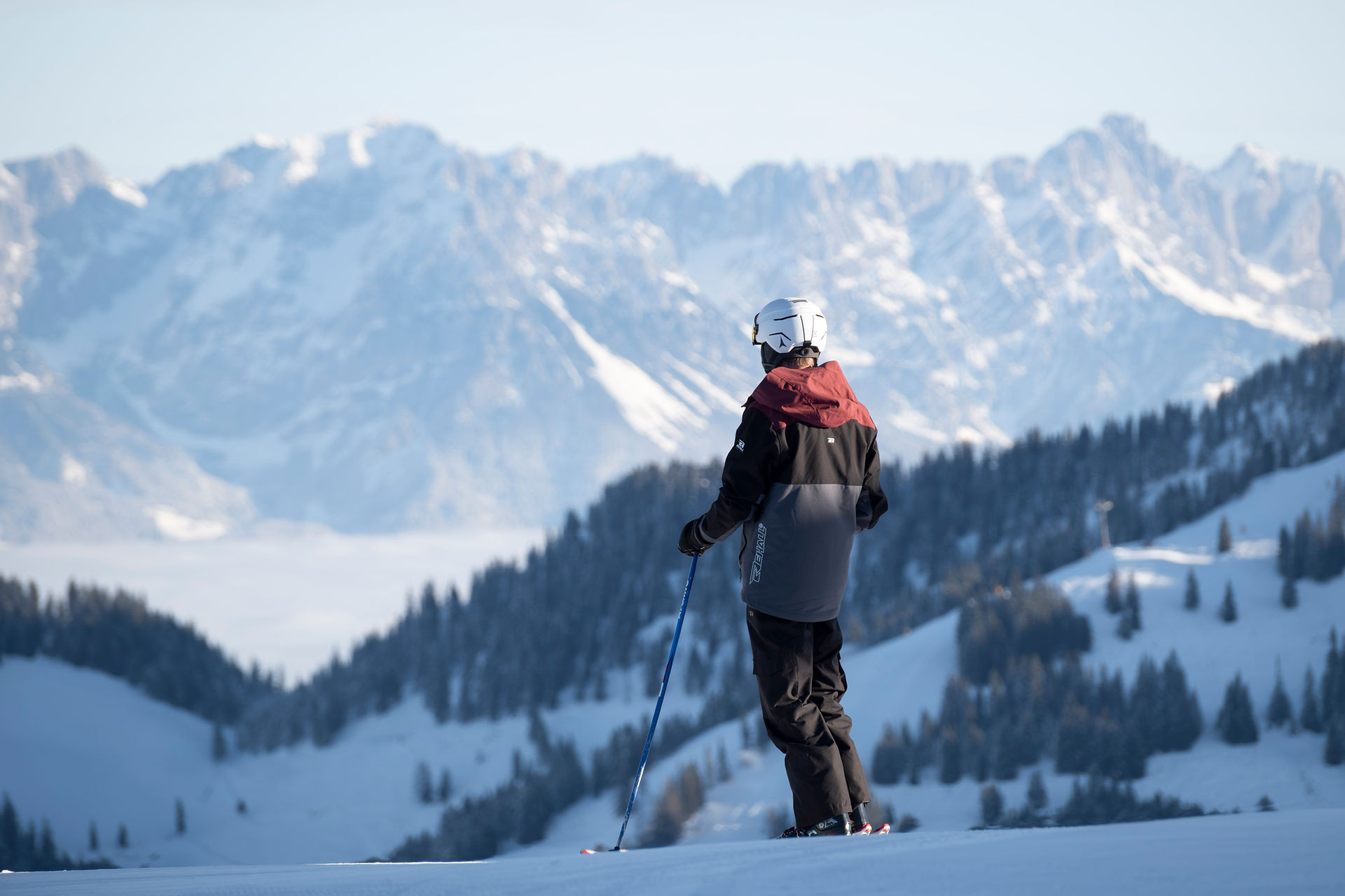 Wintersporter in het Alpbachtal