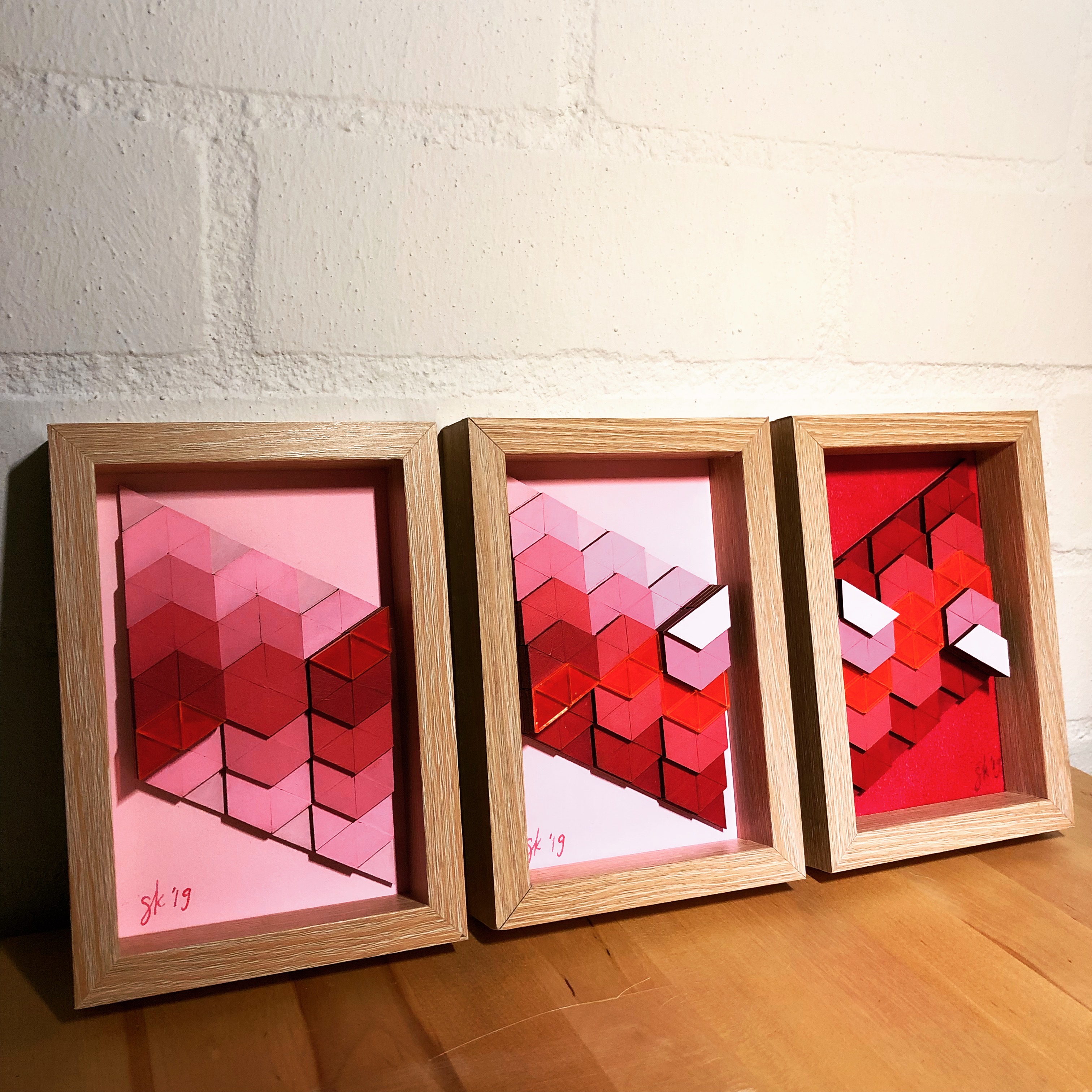 Mini hexagon rood-roze