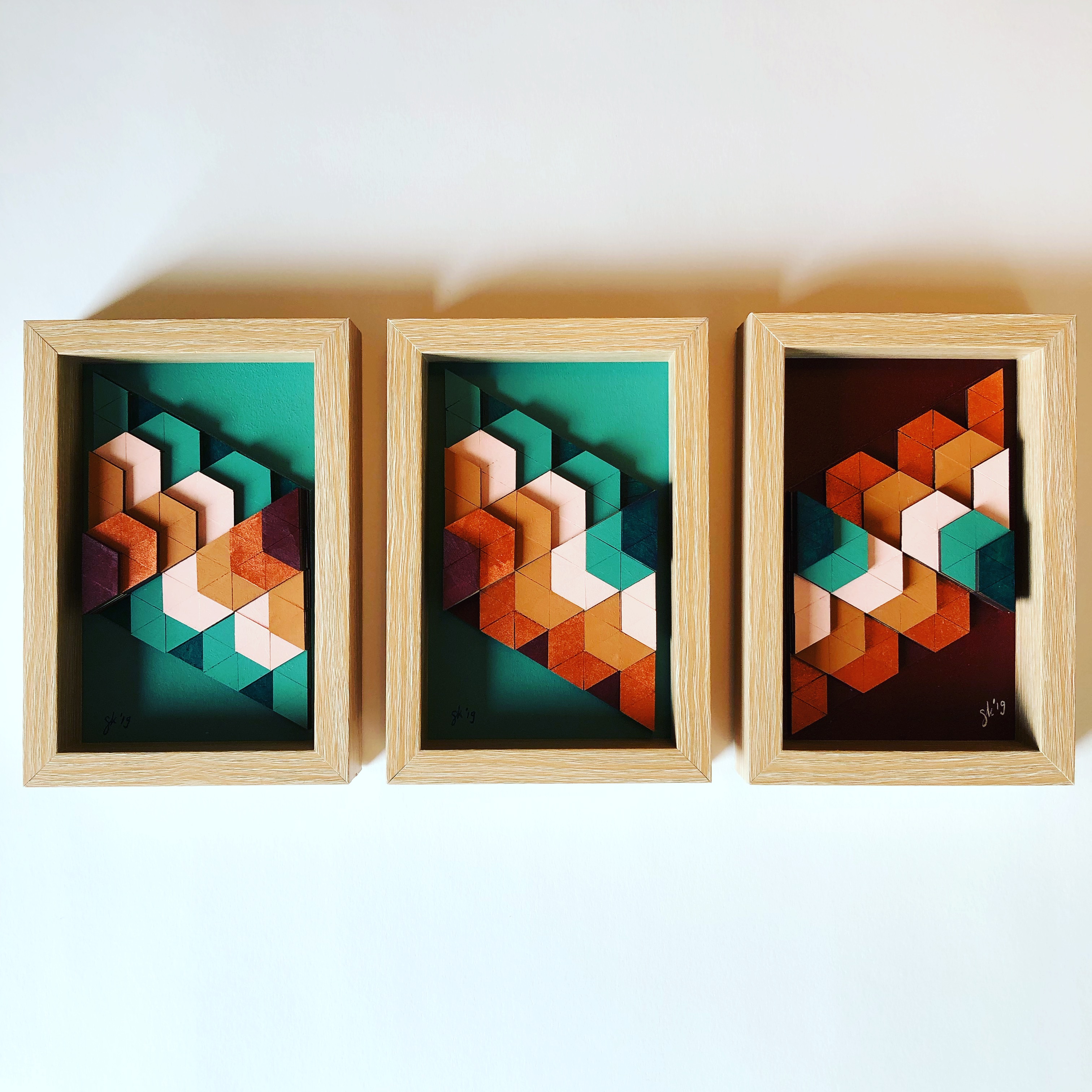 Mini hexagon koper-groen
