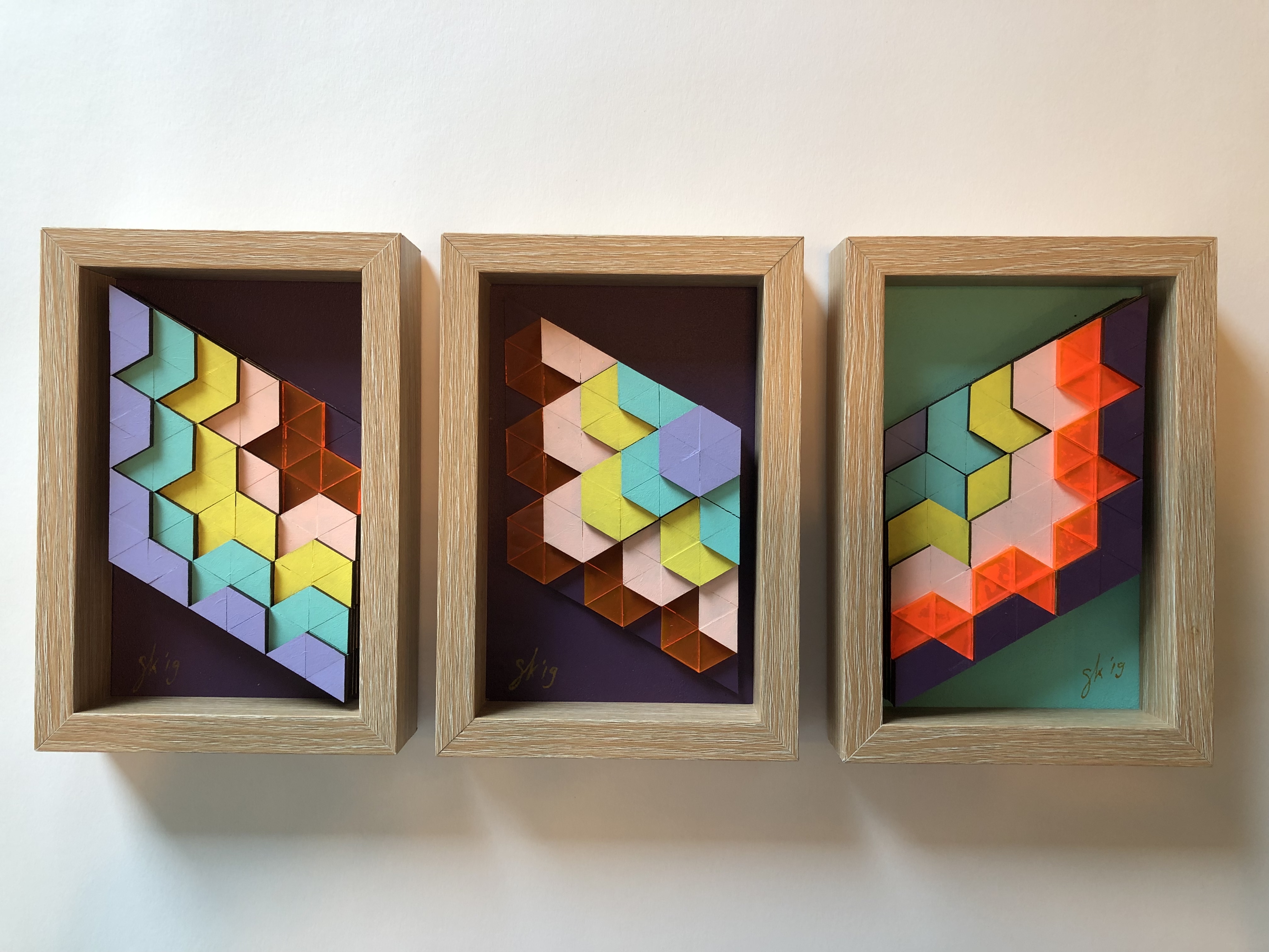 Mini hexagon paars-geel
