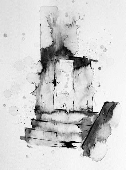 Abstract architectural drawing
Black ink on paper
A4