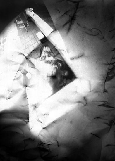 Pinhole photograph with folds