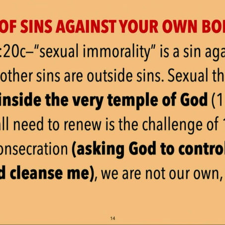 Beware of Persisting In Unrepentant Sins Against Your Own Body!