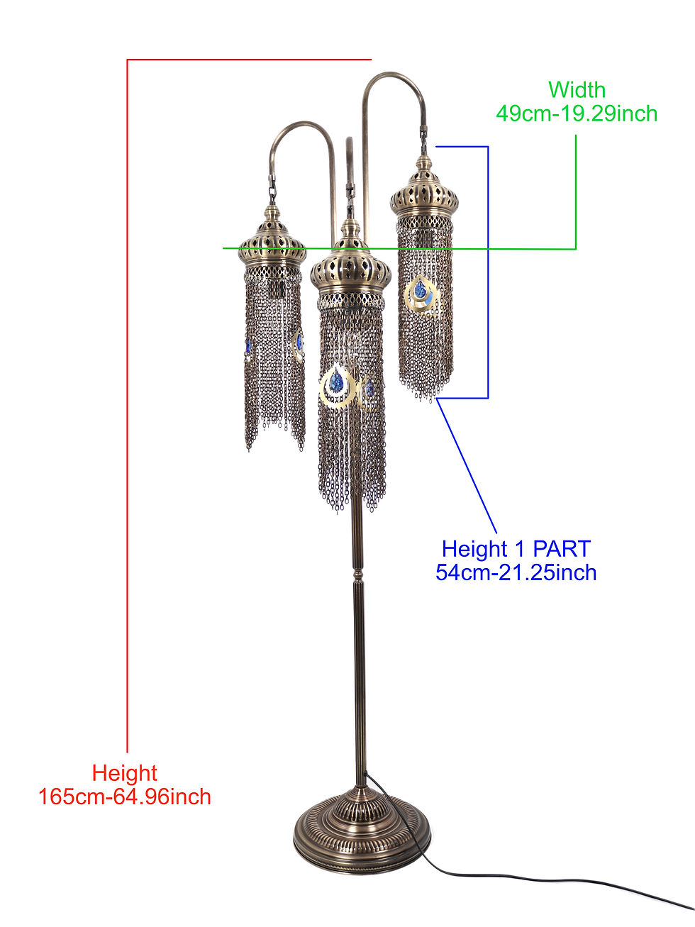 Küçük resim: handmade brass hanging lamp