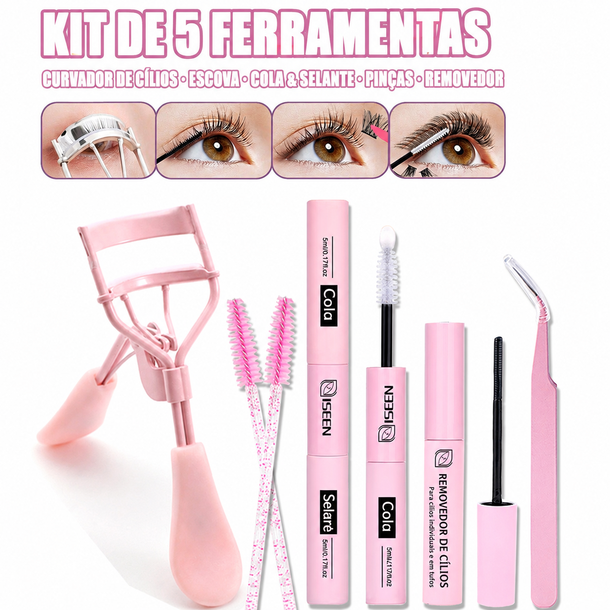 Adesivo e Selante 10ml para cílios postiços, super fixação, longa duração