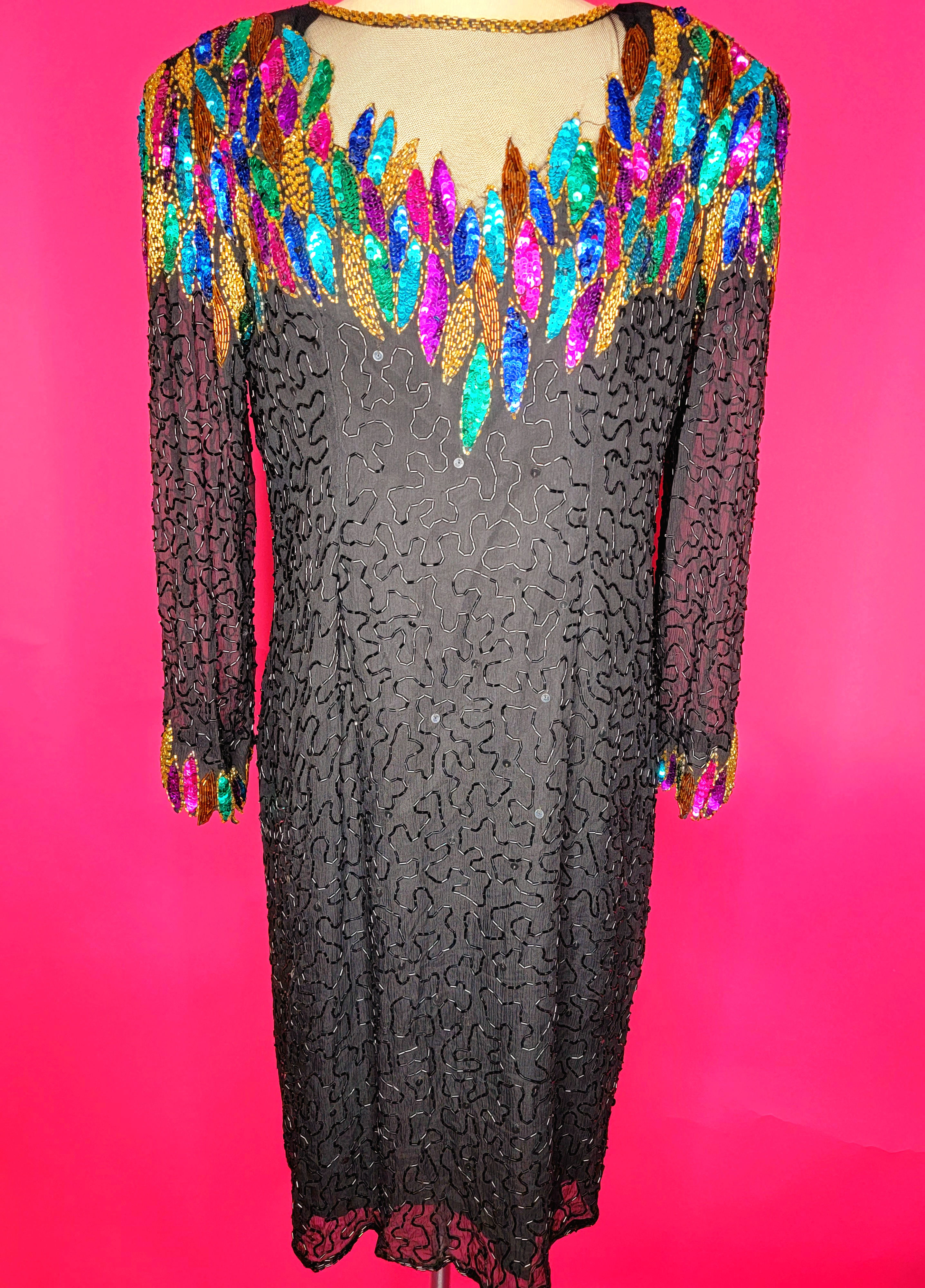 Elegant Vintage Sequin Dress