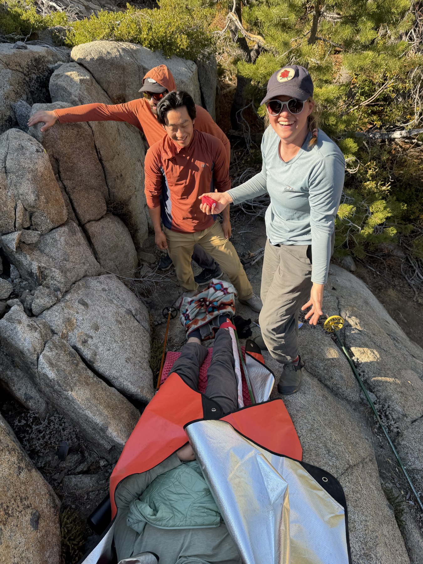 MTN participants work through an outdoor wilderness patient-care scenario