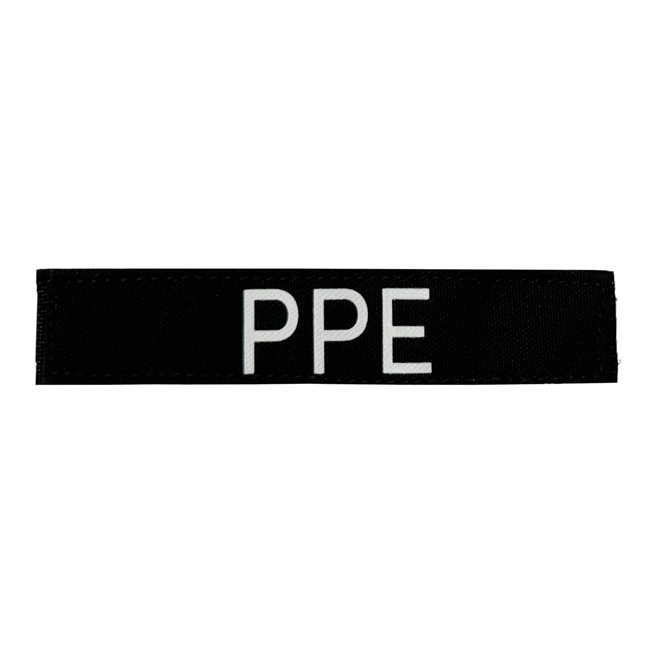 5" Name Tape - PPE, White on Black