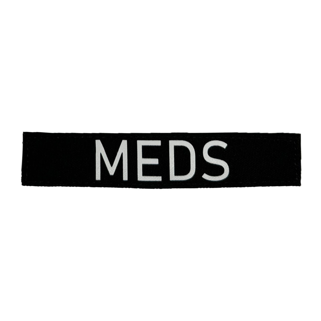 5" Name Tape - MEDS, White on Black