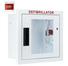 Cubix Fully Recessed Compact AED Cabinet - Alarm + Strobe