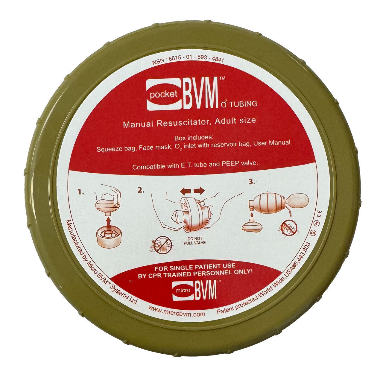 Pocket BVM Resuscitator w/ O2 tubing (Cyclone)