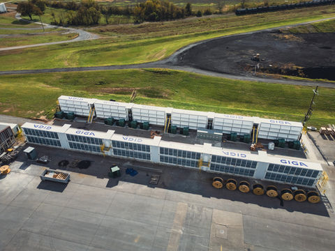 Drone photo of Riot Platforms Crypto Mining facility.