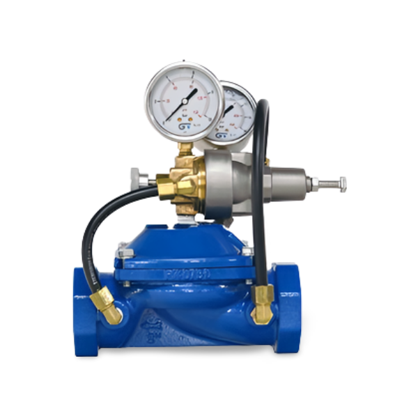 Válvula Redutora Pilotada Ferro Fêmea Horizontal 2 Manômetros