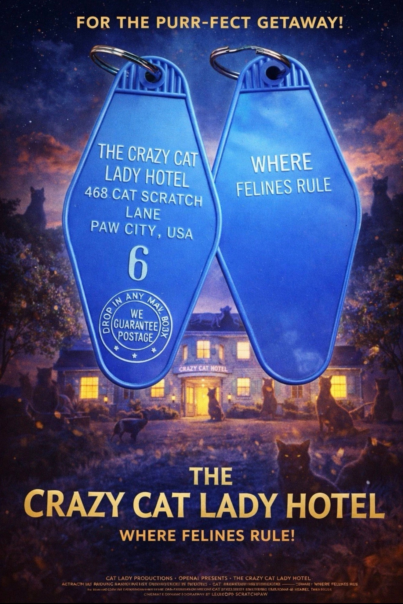 Crazy Cat Lady Hotel Keytag (text version)