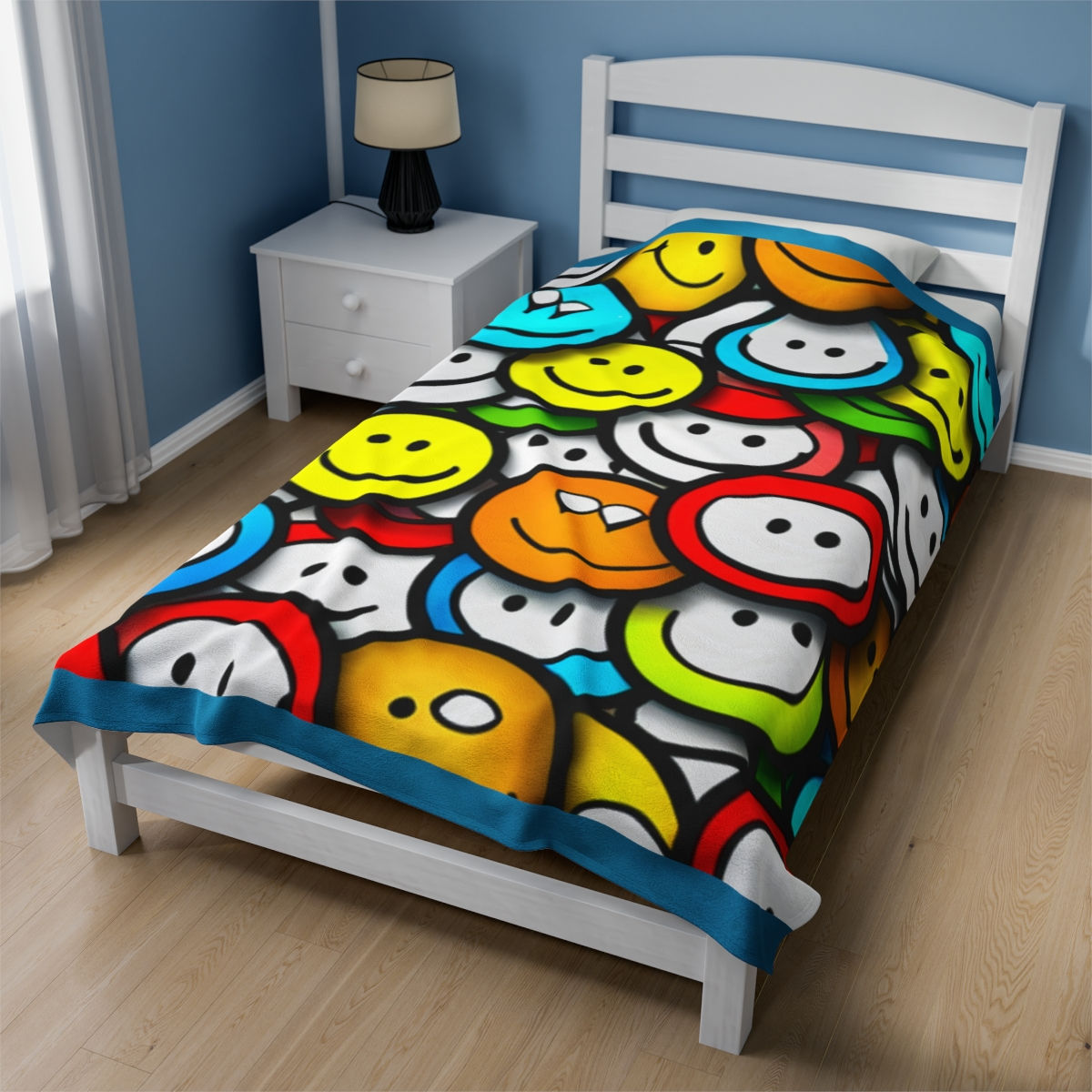 Cheerful Smiles Velveteen Blanket