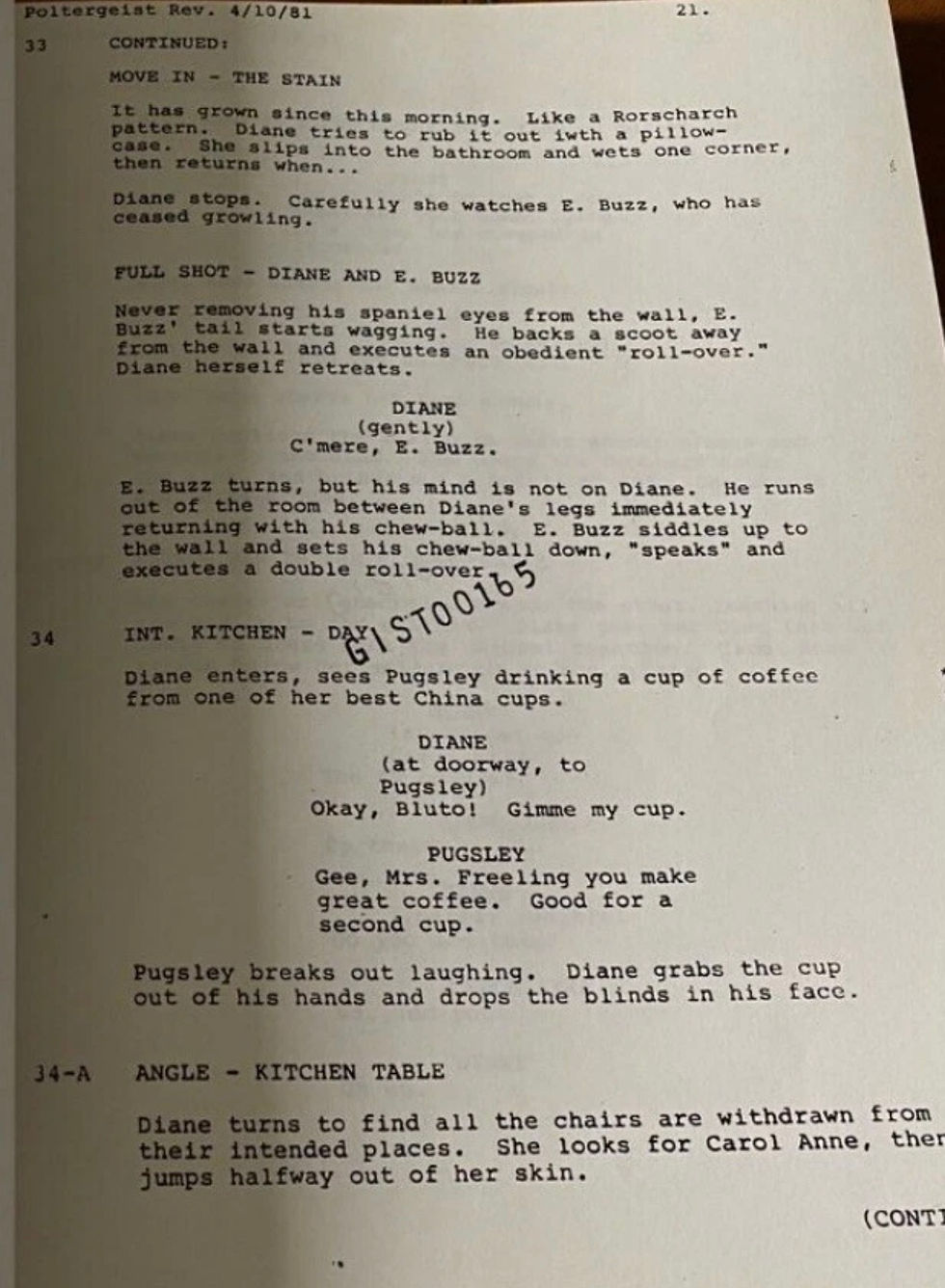 Thumbnail: Combo - Signed 8 X 10 & Autographed POLTERGEIST Shooting Script of Oliver Robins