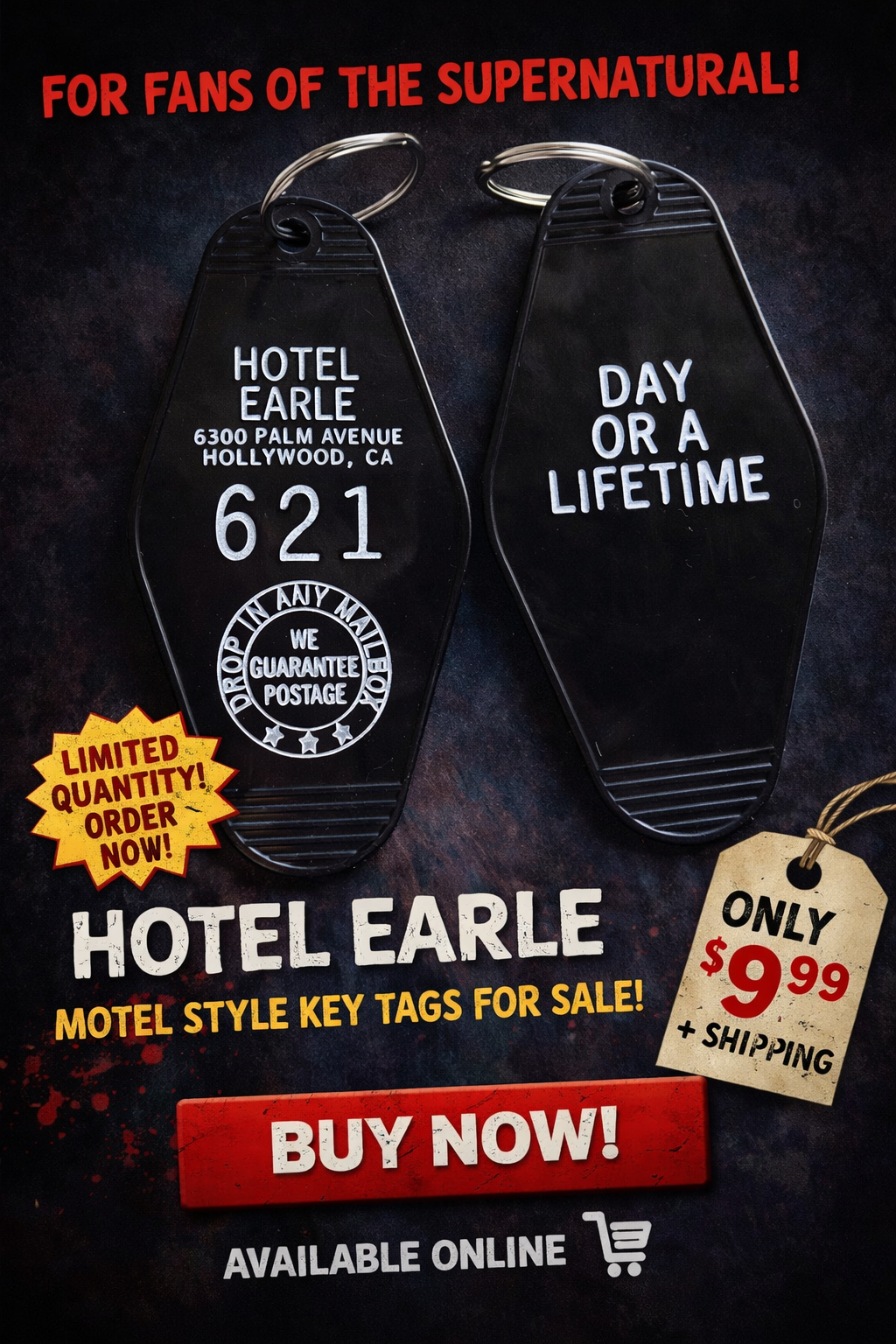 BARTON FINK inspired "Hotel Earle" keytag