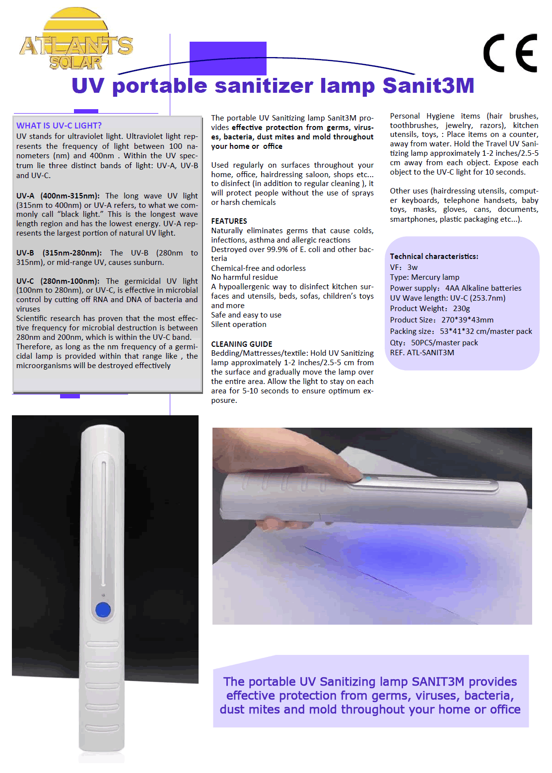 KCA - Portable_Disinfection_UV Lamp_Sani