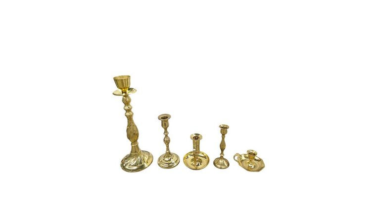 Various, Taper Candle Holder, Metal, Gold/Copper