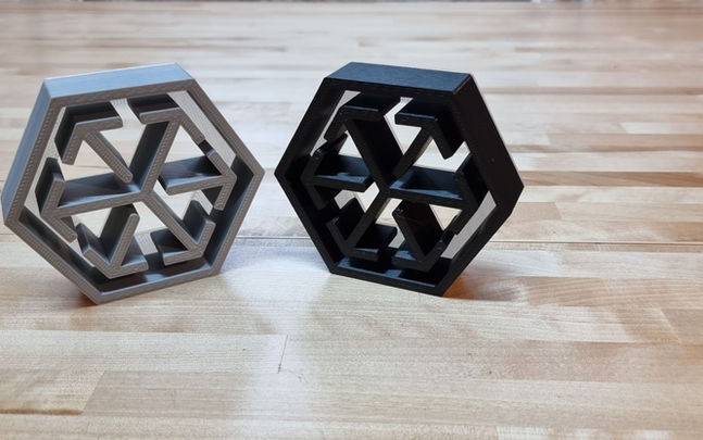 Custom 3D printed business logo designed and printed in 3D