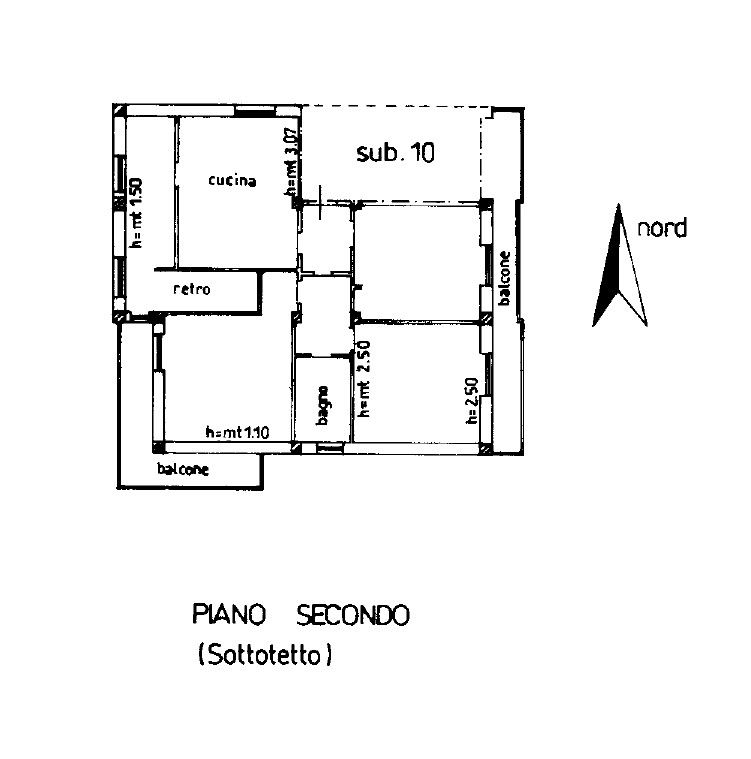 Piano secondo mansardato