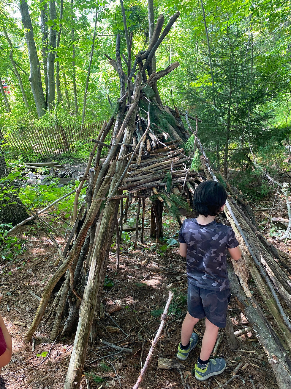Students in the woods during bushcraft