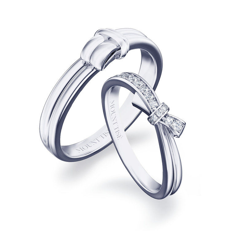 Couple Ring· Heart Knot| Graceful Knot Design Wedding Diamond Ring| Source: Mount Tise