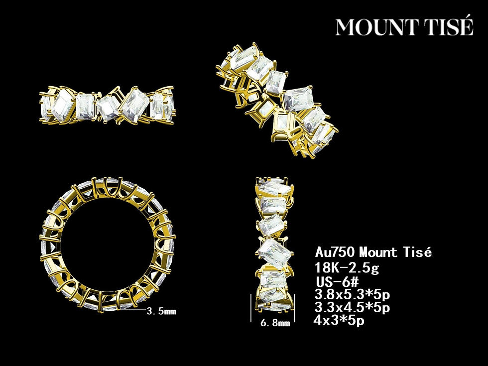 3D model of a custom Emerald-Cut ring| Source: Mount Tise