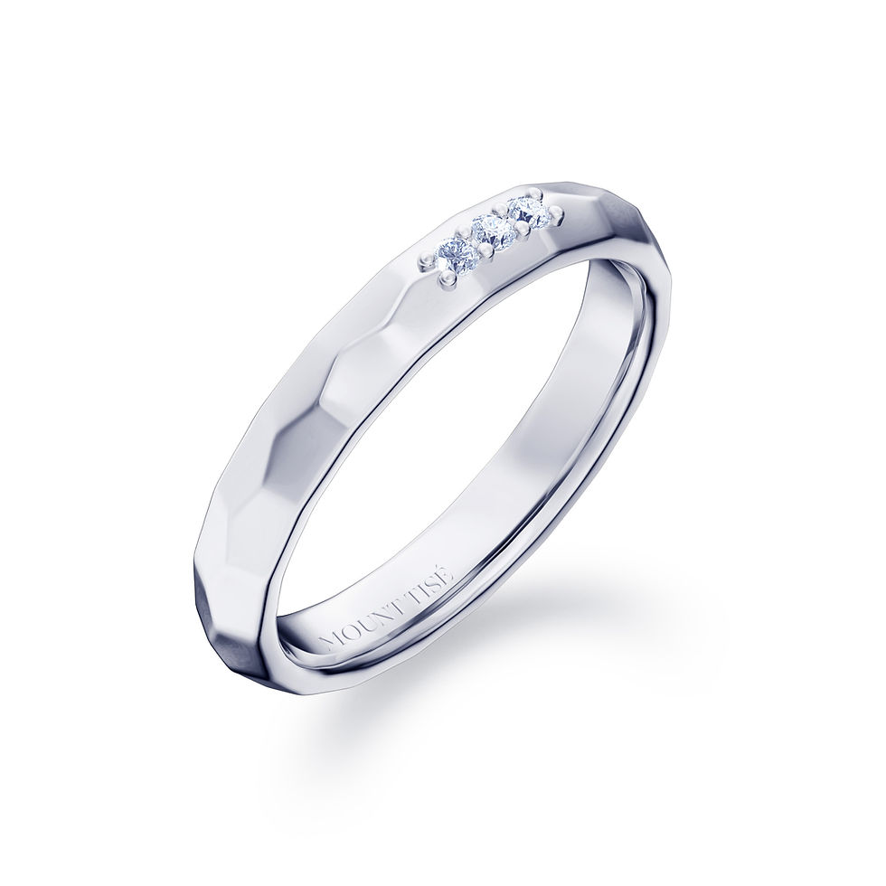Thumbnail: Women's Ring·Wedding Ring|Geometric Facets Band Pave Women's Wedding Ring