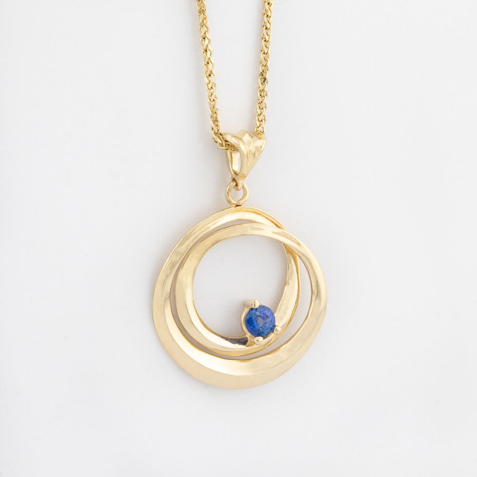 Thumbnail: Yellow Gold Infinity Pendant with Blue Sapphire