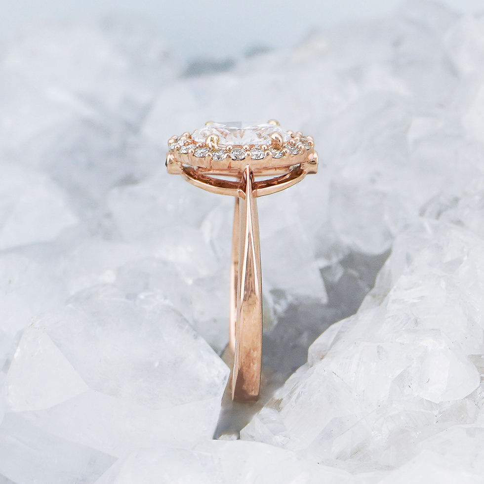 Thumbnail: Oval Halo in Rose Gold